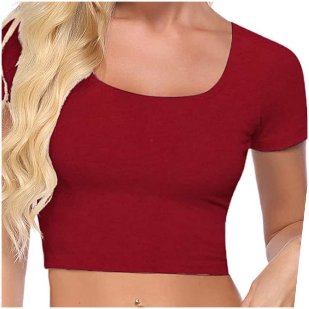 Red Lingerie Crop Top; XXL